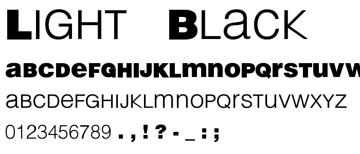 Light & Black font